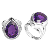 SR-8050-AM-5" Sterling Silver Ring With Amethyst Q. Jewelry Bali Designs Inc